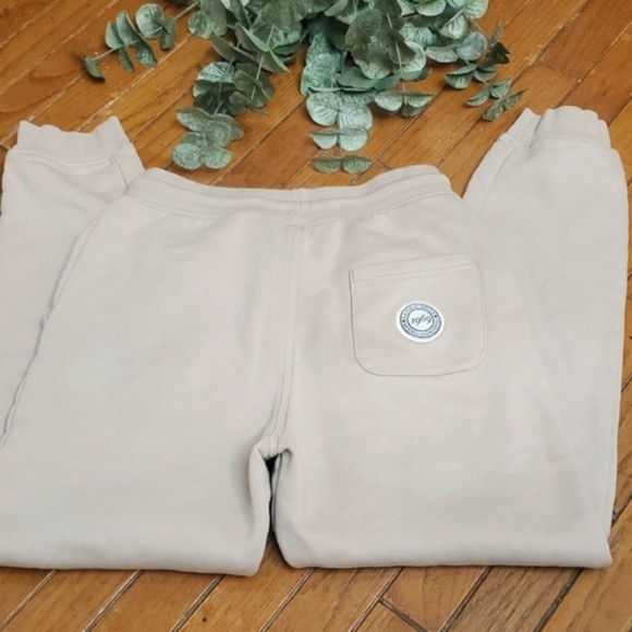 Cream Sweatpants with Relaxed Fit and Tapered Ankle - Picture 4 of 9